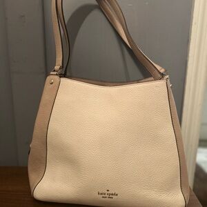 Kate Spade Elegant Cream and Tan Shoulder Bag